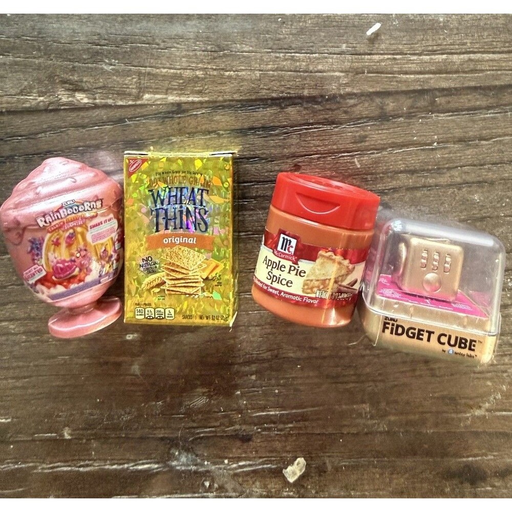 Zuru Mini Brands RARE & ULTRA RARE Lot 4 Rose Gold Fidget Cube Rainbocorn Wheat